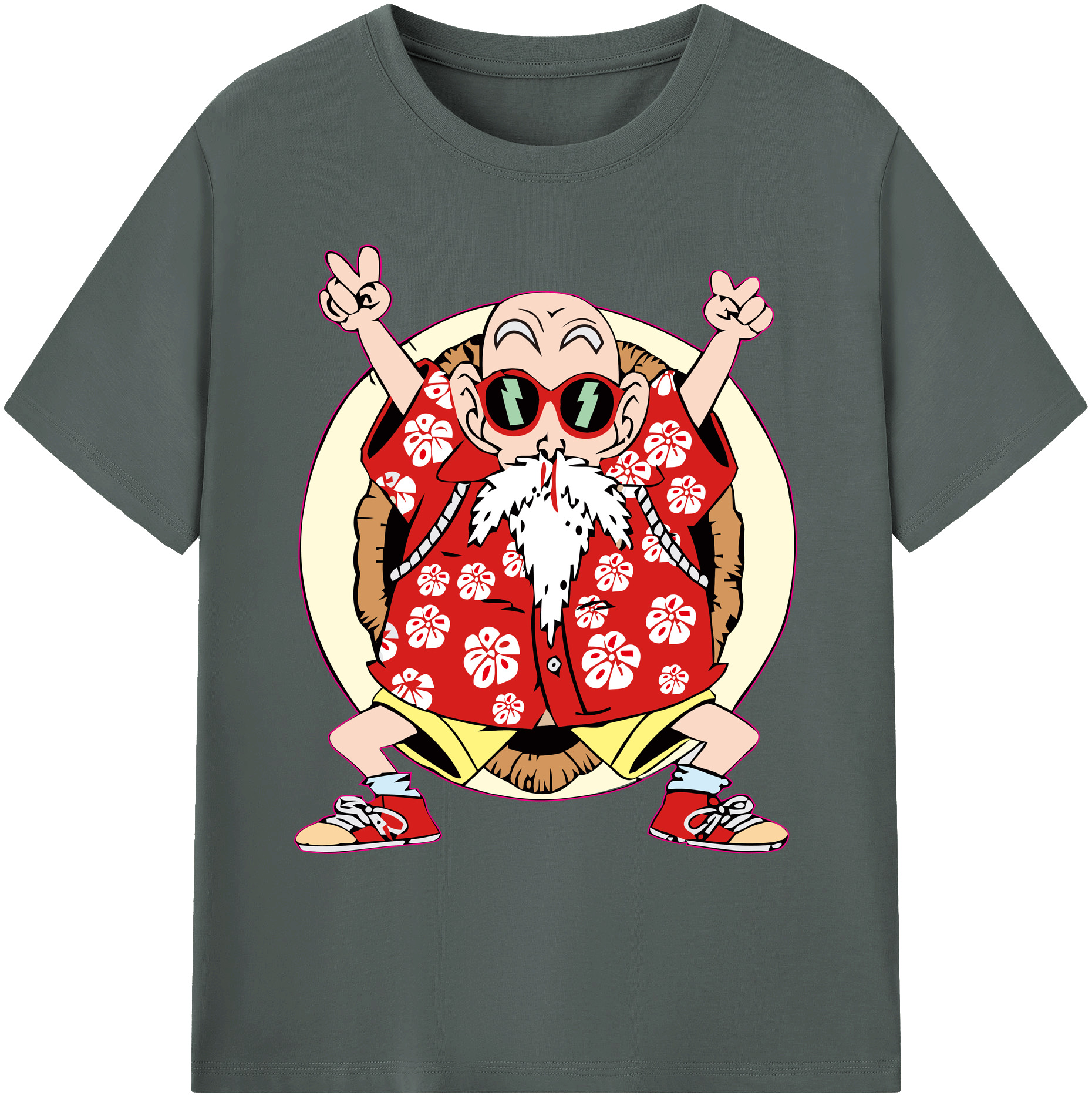 （画像用） ドラゴンボール 亀仙人（かめせんにん） DRAGON BALL Master Roshi Kame Sennin 綿100％ メンズ半袖Tシャツ｜肌触りやわらか＆通気性